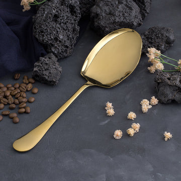 QM Branded Gold Rice Serving Spoon - 1 Pc